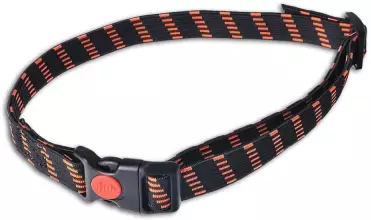 Gummihalsband, schwarz-orange 20mm